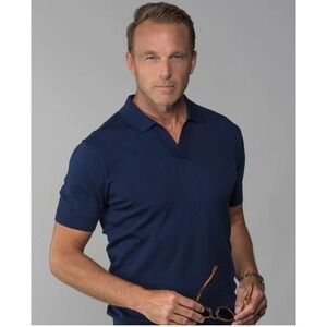 Collars and Co The Maranello Cotton & Silk Buttonless Polo Tailored Fit Large